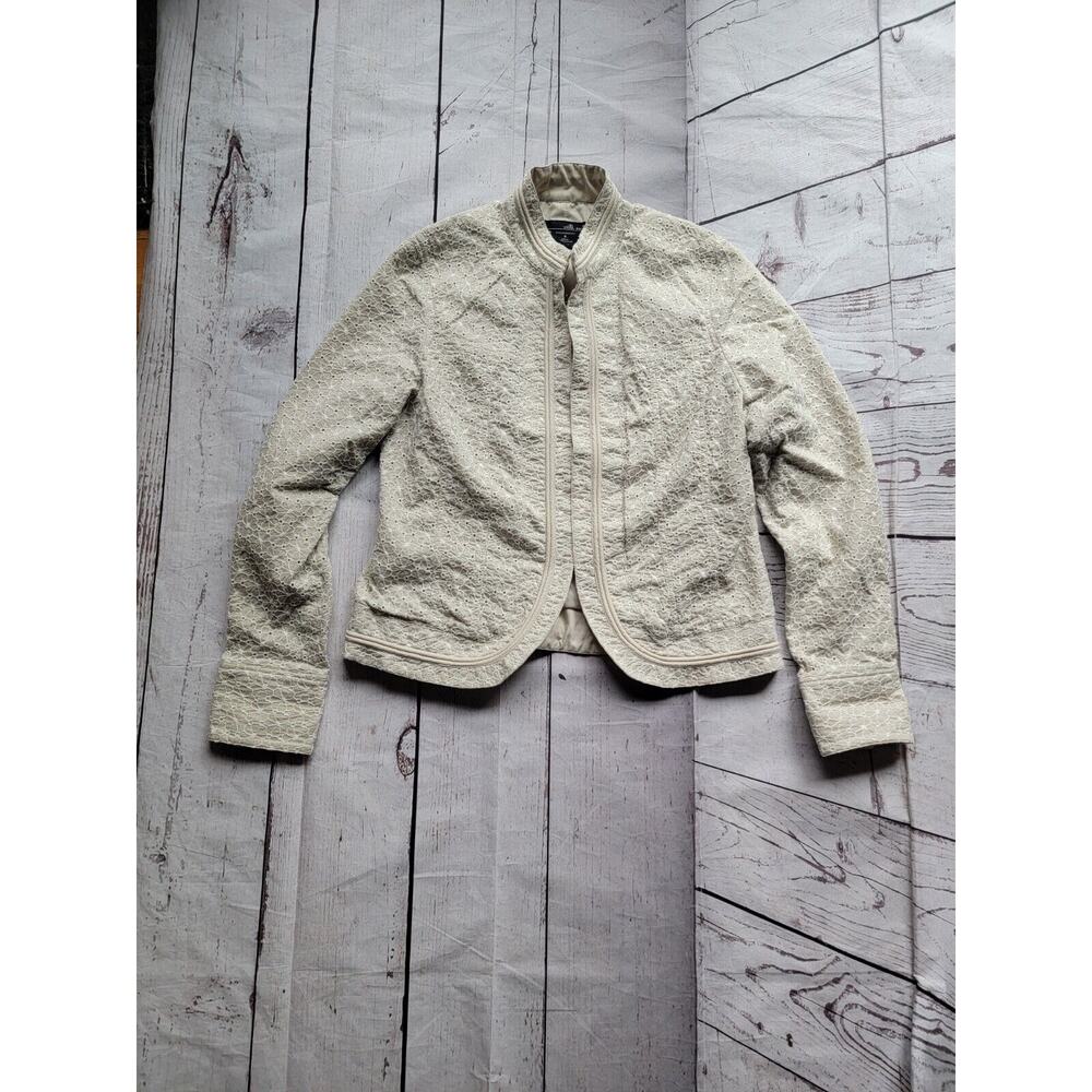 willi smith style #W55233 Flower Embroidered Cream Jacket Size S.